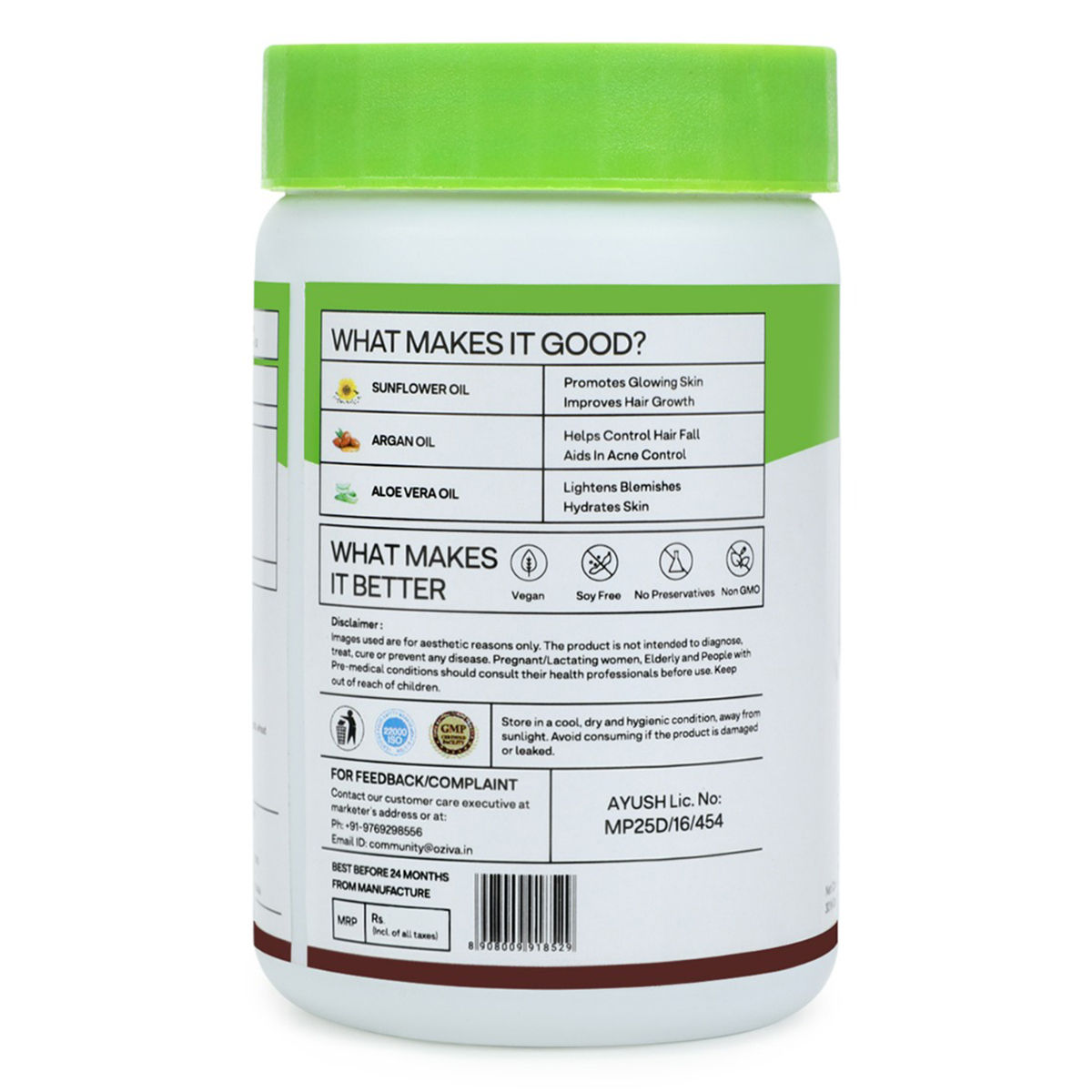 OZiva Plant Based Vitamin E, 30 Capsules Price, Uses, Side Effects