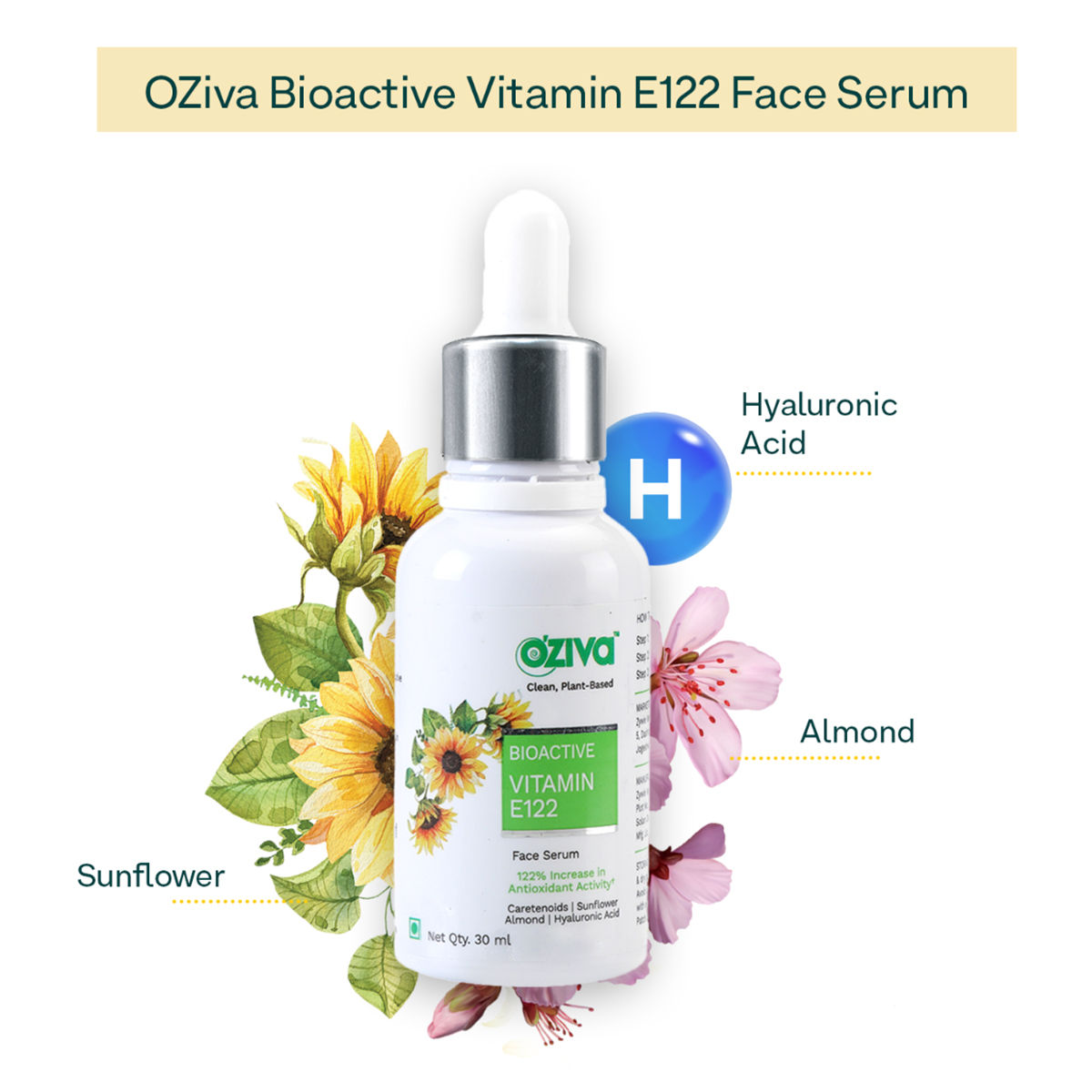 OZiva Bioactive Vitamin E122 Face Serum, 30 ml Price, Uses, Side ...