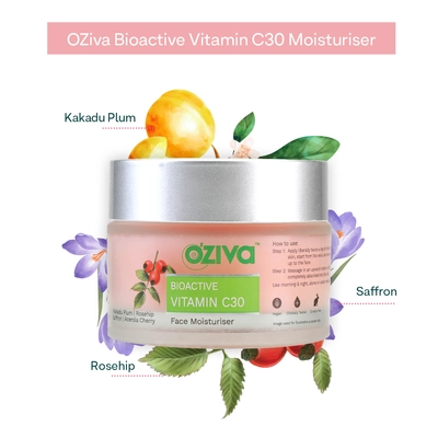 Oziva Bioactive Vitamin C30 Face Moisturiser, 50 gm, Pack of 1