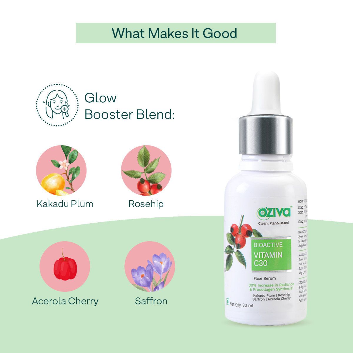 OZiva Bioactive Vitamin C30 Face Serum, 30 ml, Pack of 1 OZiva Bioactive Vitamin C30 Face Serum, 30 ml, Pack of 1