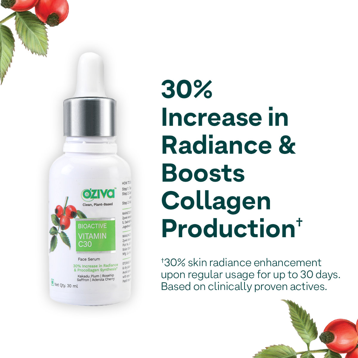OZiva Bioactive Vitamin C30 Face Serum, 30 ml, Pack of 1 OZiva Bioactive Vitamin C30 Face Serum, 30 ml, Pack of 1