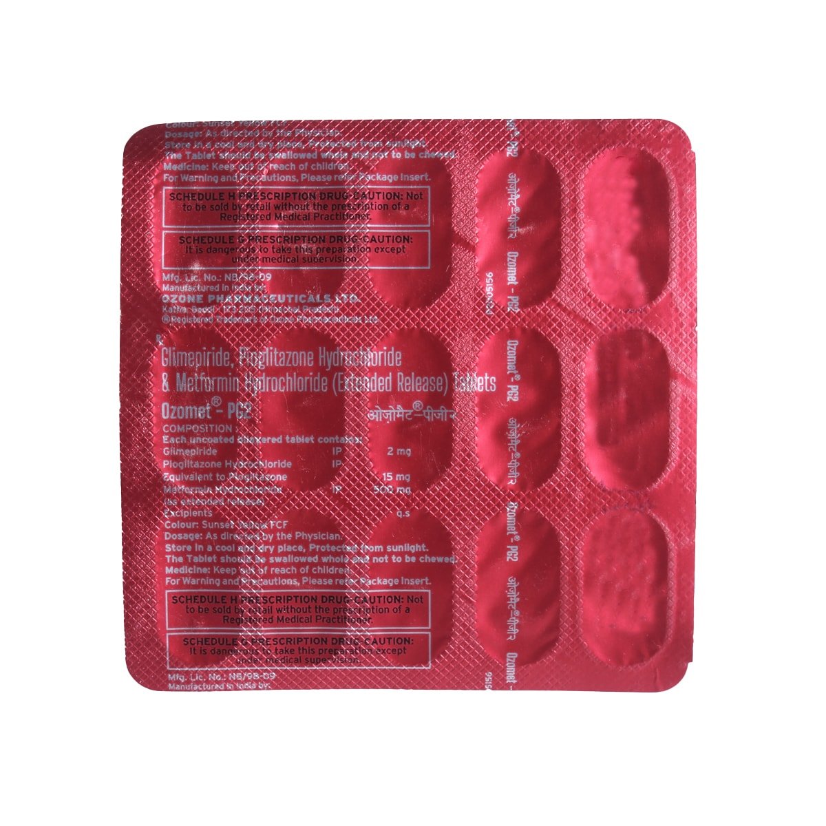 Ozomet-PG2 Tablet 15's, Pack of 15 TabletS Ozomet-PG2 Tablet 15's, Pack of 15 TabletS