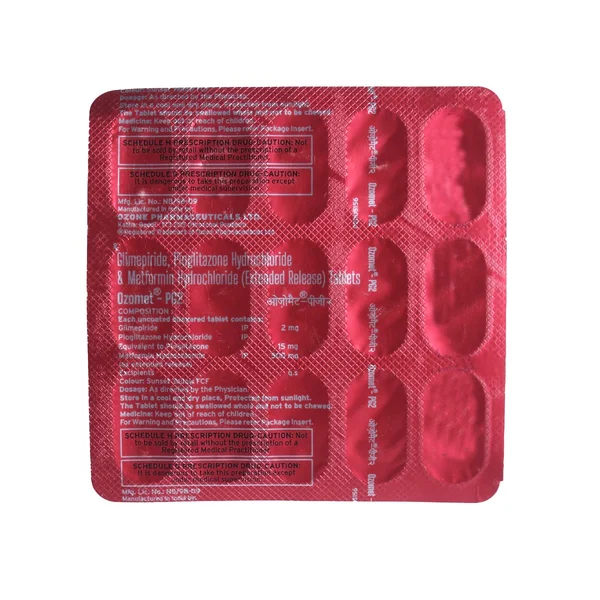 Ozomet-PG2 Tablet 15's, Pack of 15 TabletS