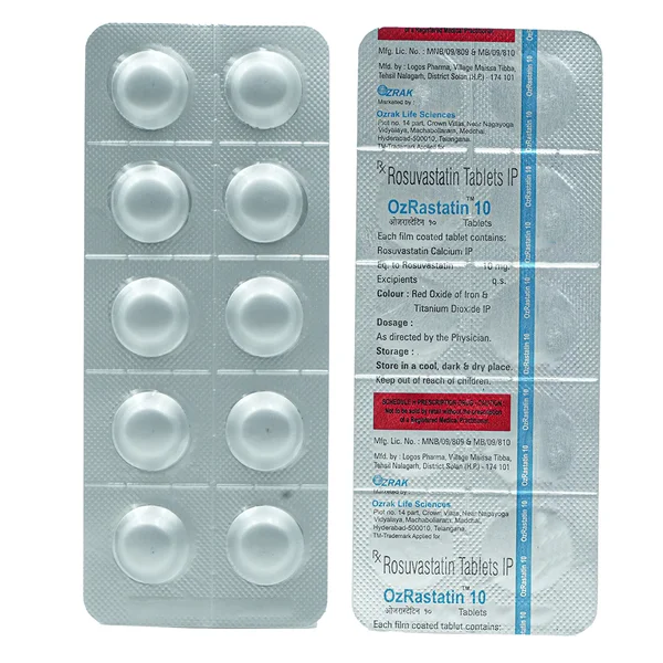 Ozrastatin 10 Tablet 10's, Pack of 10 TABLETS