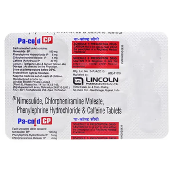 Pa-Cold CP Tablet 10's