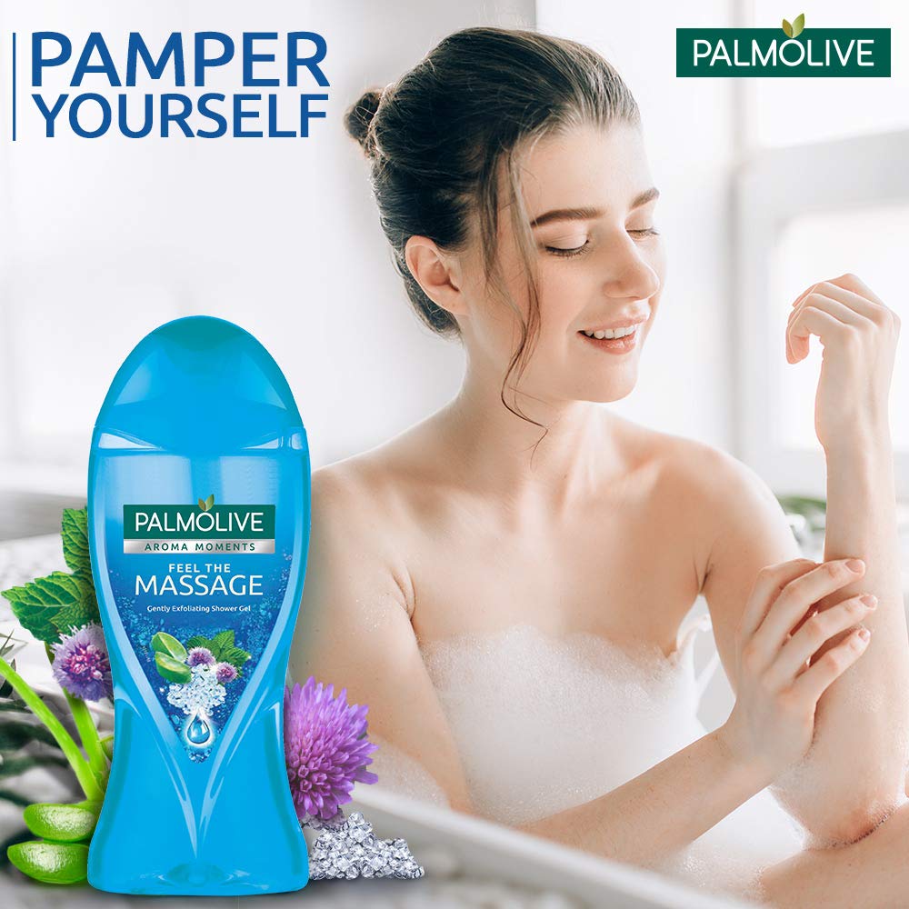 Palmolive Aroma Moments Feel the Massage Shower Gel 250 ml | Aloevera & Thermal Minerals | Gentle Exfoliation | For Velvety Smooth Skin, Pack of 1 Palmolive Aroma Moments Feel the Massage Shower Gel 250 ml | Aloevera & Thermal Minerals | Gentle Exfoliation | For Velvety Smooth Skin, Pack of 1