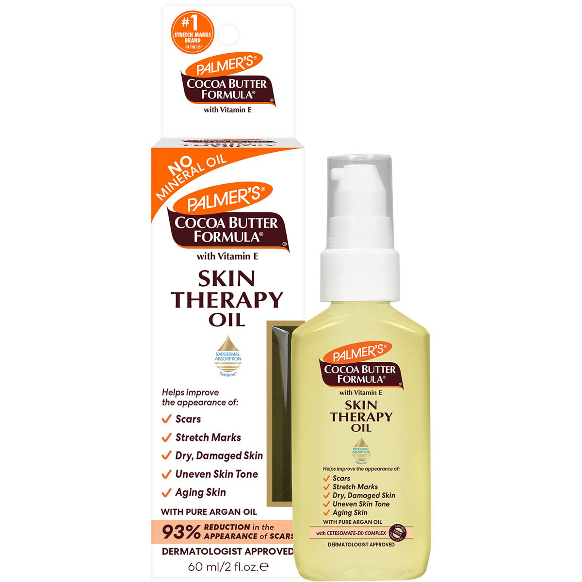 Palmers Cocoa Butter Formula Skin Therapy Oil 60 ml | Cocoa Butter, Vitamin E & Pure Argan Oil | Reduces Scars, Stretch Marks | Evens Skin Tone | Deep Hydration | 48 Hrs Moisture, Pack of 1 Palmers Cocoa Butter Formula Skin Therapy Oil 60 ml | Cocoa Butter, Vitamin E & Pure Argan Oil | Reduces Scars, Stretch Marks | Evens Skin Tone | Deep Hydration | 48 Hrs Moisture, Pack of 1