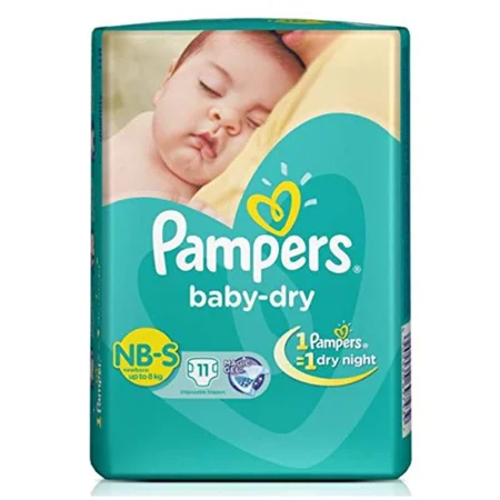 Pampers Baby Dry Diapers New Born-Small, 11 Count