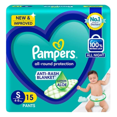 Pampers All-Round Protection Diaper Pants Small, 15 Count, Pack of 1