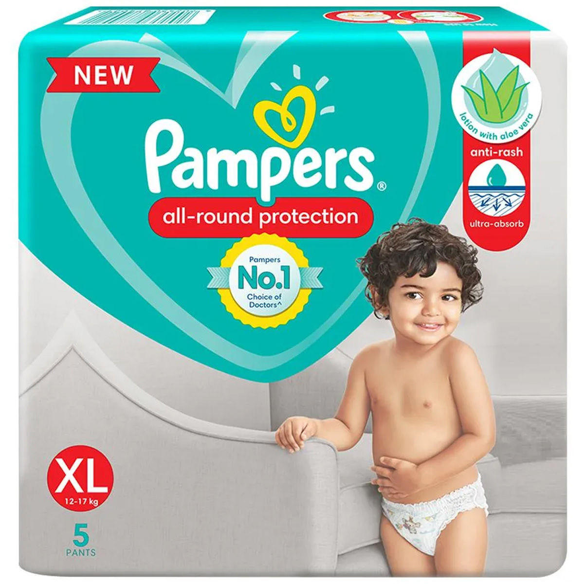 Pampers BabyDry Diaper Pants  Small 48 kg Lotion with Aloe Vera 2 pcs