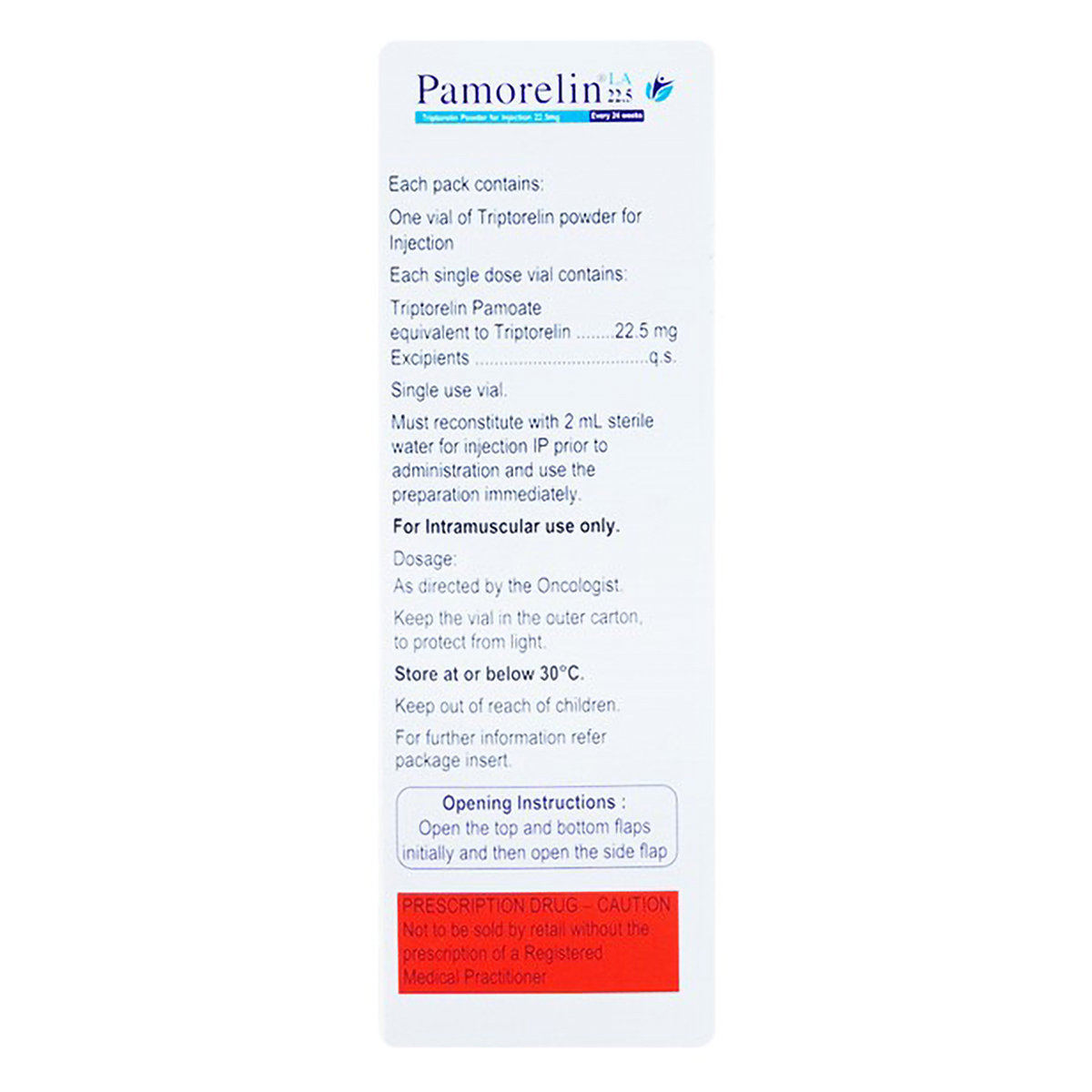 Pamorelin La 22.5Mg Inj, Pack of 1 Injection Pamorelin La 22.5Mg Inj, Pack of 1 Injection