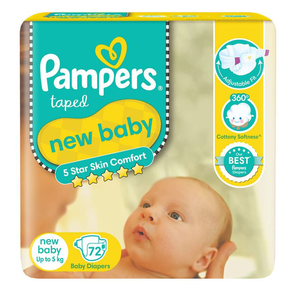 Pampers New Baby Taped Diapers, 72 Count, Pack of 1 