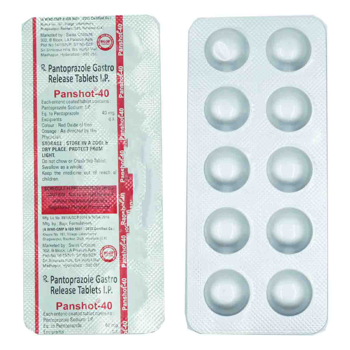 Panshot 40 mg Tablet 10's, Pack of 10 TABLETS Panshot 40 mg Tablet 10's, Pack of 10 TABLETS