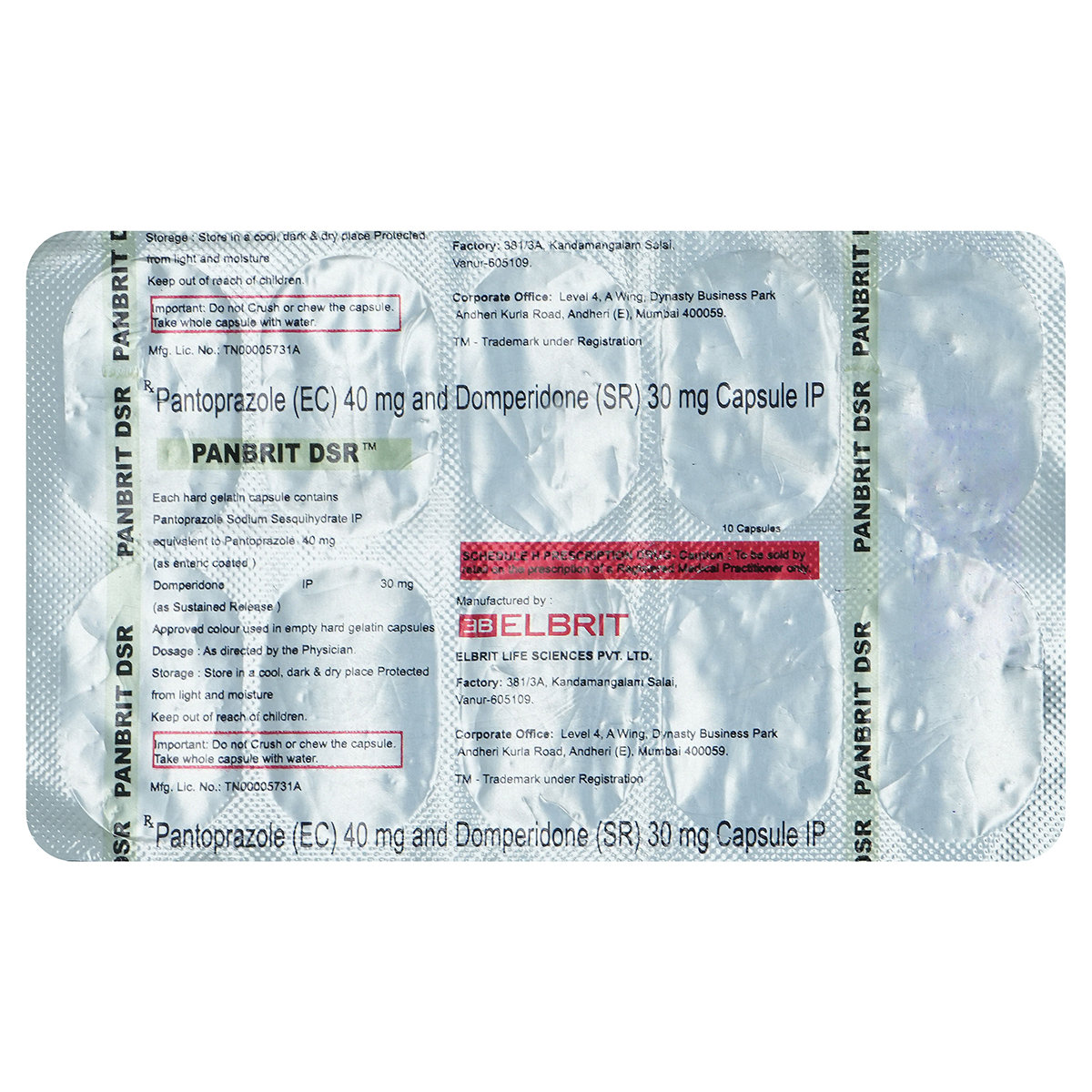 Panbrit DSR Capsule 10's, Pack of 10 Panbrit DSR Capsule 10's, Pack of 10