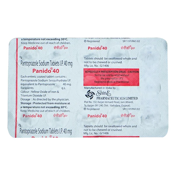 Panido 40 mg Tablet 15's, Pack of 15 TABLETS