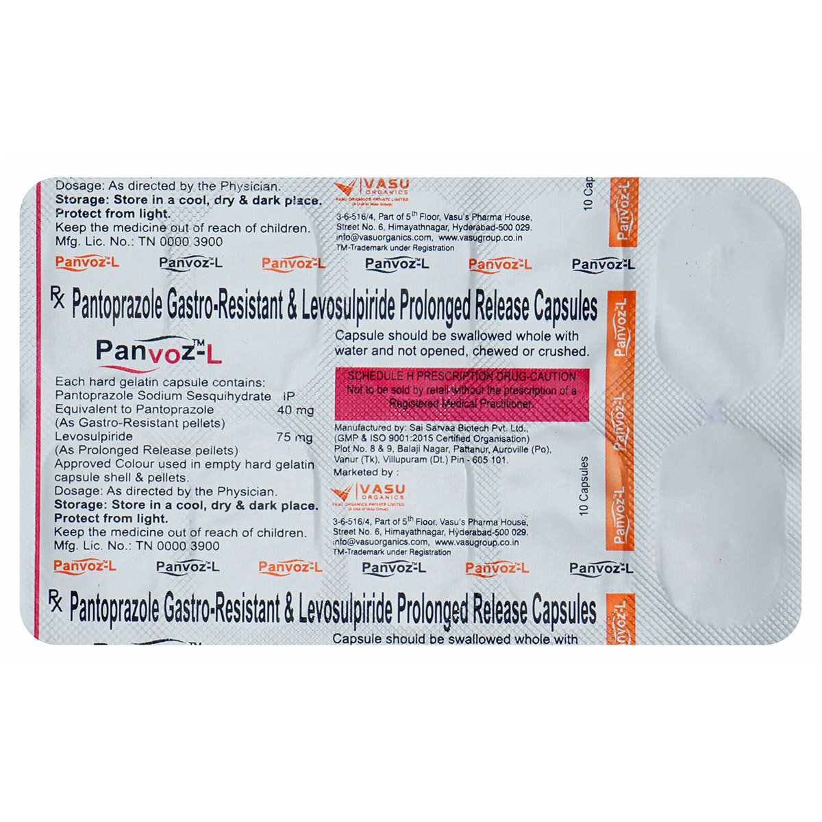 Panvoz-L 40/75 Capsule 10's, Pack of 10 Panvoz-L 40/75 Capsule 10's, Pack of 10