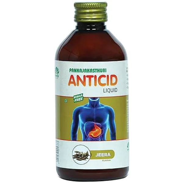 Pankajakasthuri Antacid Sugar Free Jeera Flavour Liquid, 100 ml, Pack of 1