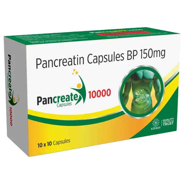 Pancreate 10000, 10 Capsules
