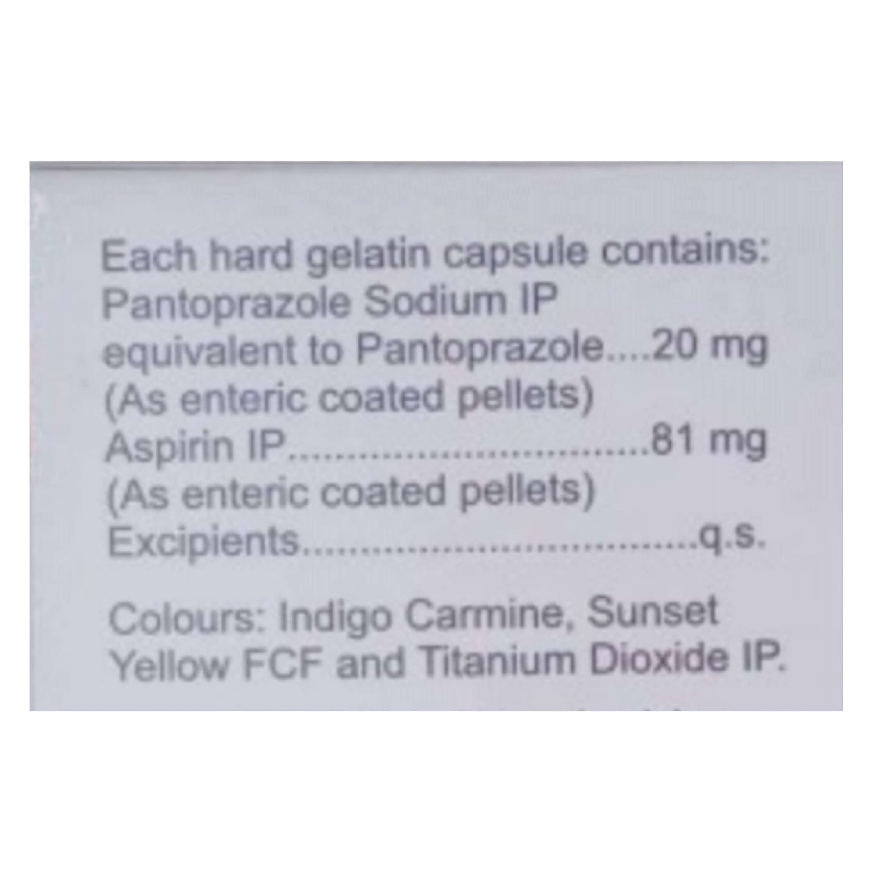 Pan ASP 81 Capsule 15's, Pack of 15 Pan ASP 81 Capsule 15's, Pack of 15