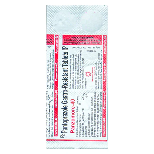 Panzomore-40 Tablet 10's, Pack of 10 TabletS