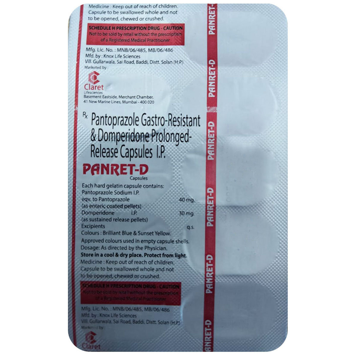 Panret-D Capsule 10's, Pack of 10 Panret-D Capsule 10's, Pack of 10