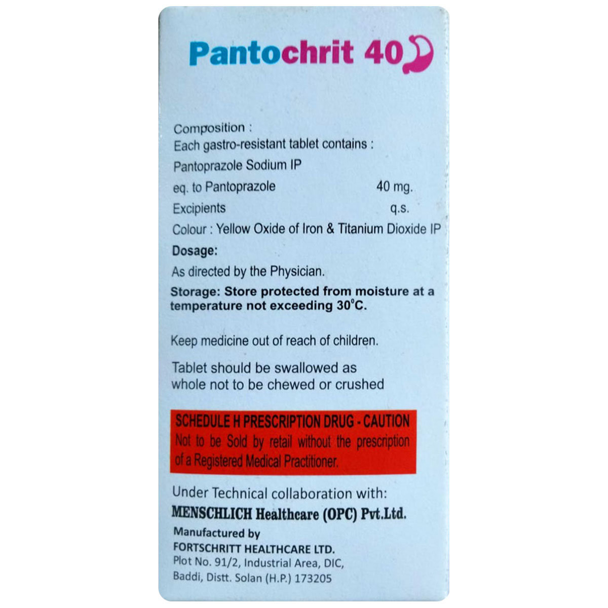Pantochrit 40 Tablet 10's, Pack of 10 TABLETS Pantochrit 40 Tablet 10's, Pack of 10 TABLETS