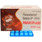 Paracip-650 Tablet 10's, Pack of 10 TABLETS