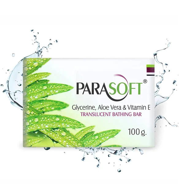 Parasoft Soap 100 gm | Enriched Glycerin, Aloe Vera, Olive Oil, Jojoba Oil &amp; Vitamin E | Hydrates &amp; Nourishes Dry Skin | For Dry &amp; Wrinkled Skin, Pack of 1