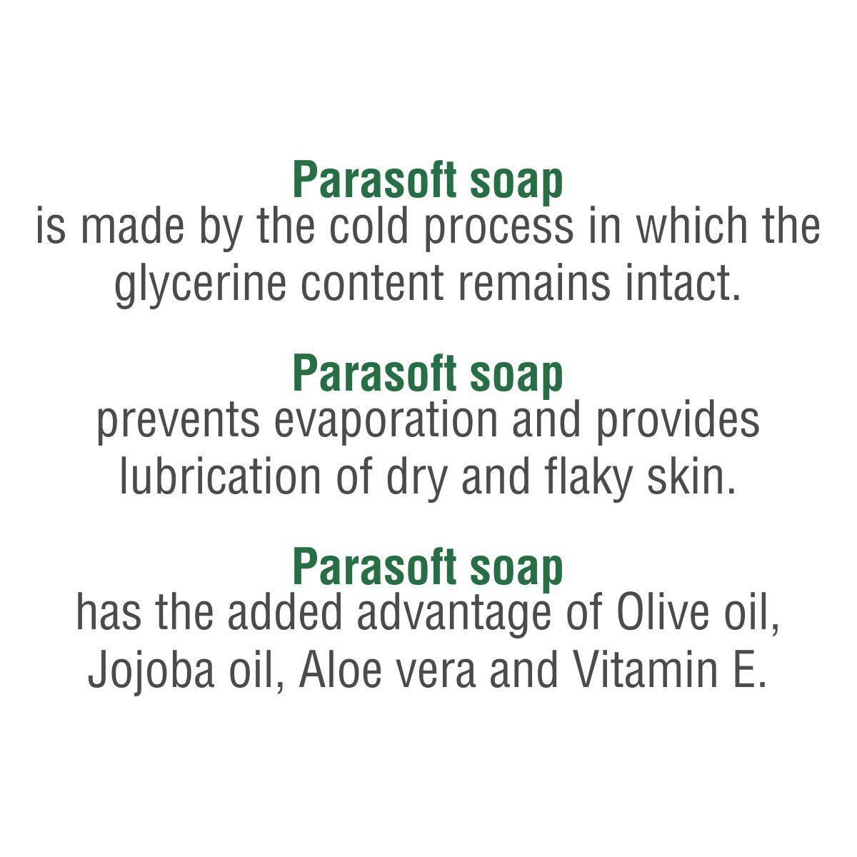 Parasoft Soap 100 gm | Enriched Glycerin, Aloe Vera, Olive Oil, Jojoba Oil & Vitamin E | Hydrates & Nourishes Dry Skin | For Dry & Wrinkled Skin, Pack of 1 Parasoft Soap 100 gm | Enriched Glycerin, Aloe Vera, Olive Oil, Jojoba Oil & Vitamin E | Hydrates & Nourishes Dry Skin | For Dry & Wrinkled Skin, Pack of 1