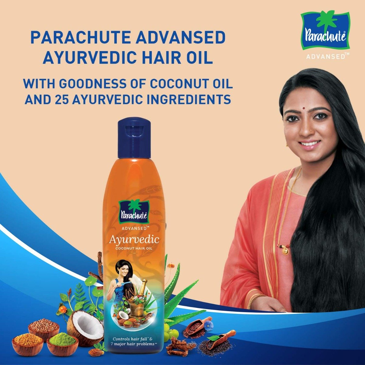 Parachute Advansed Ayurvedic Coconut Hair Oil, 90 ml, Pack of 1 Parachute Advansed Ayurvedic Coconut Hair Oil, 90 ml, Pack of 1