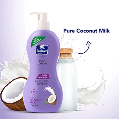 Parachute Advansed Deep Nourish Body Lotion 100 ml | Coconut Milk | Intense Moisturization | 100% Natural | For Dry Skin, Pack of 1