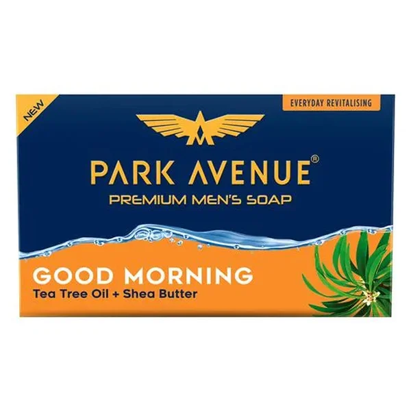 Park Avenue Good Morning Soap 125 gm | Tea Tree Oil And Shea Butter | Revitalising & Refreshing | For Men