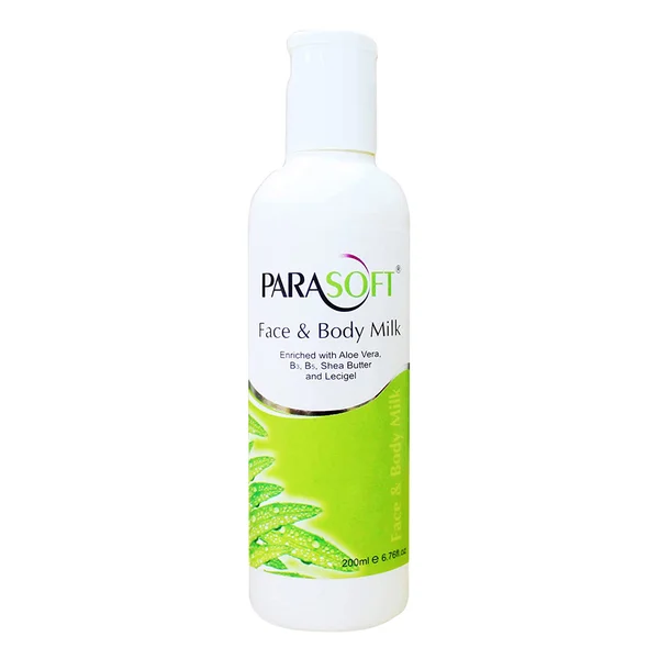 Parasoft Body Milk Lotion 200 ml | With Aloe Vera, Vitamin B3 &amp; B5, Shea Butter, Lecigel | Moisturising &amp; Nourishing Lotion | Treats Acne | For All Skin Type, Pack of 1