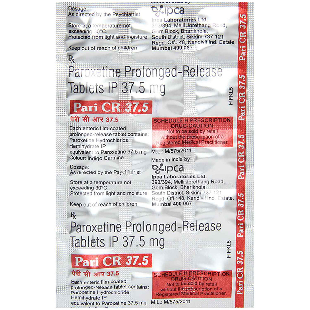 Pari CR 37.5 Tablet 15's, Pack of 15 TABLETS Pari CR 37.5 Tablet 15's, Pack of 15 TABLETS
