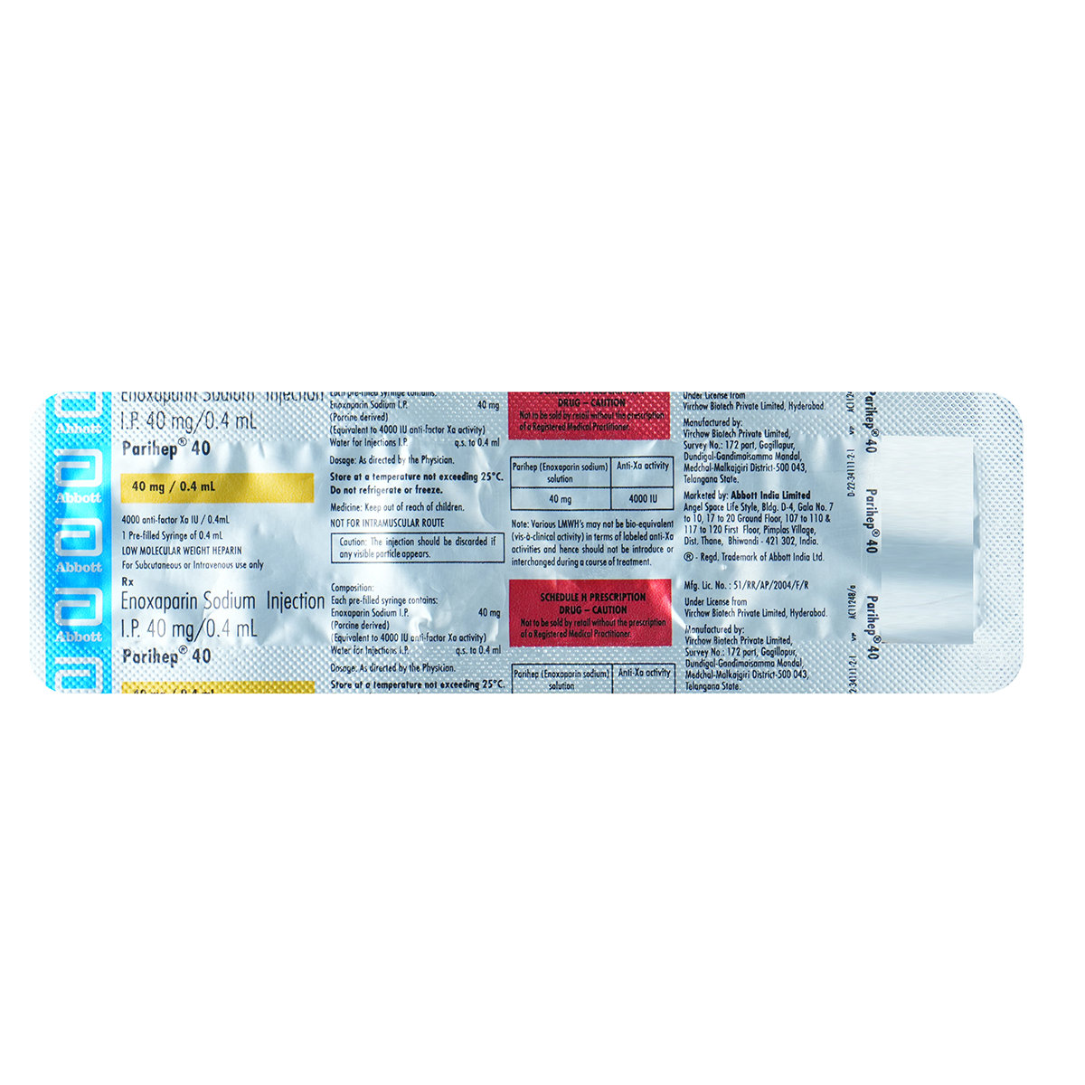 Parihep 40 mg Injection 0.4 ml, Pack of 1 INJECTION Parihep 40 mg Injection 0.4 ml, Pack of 1 INJECTION