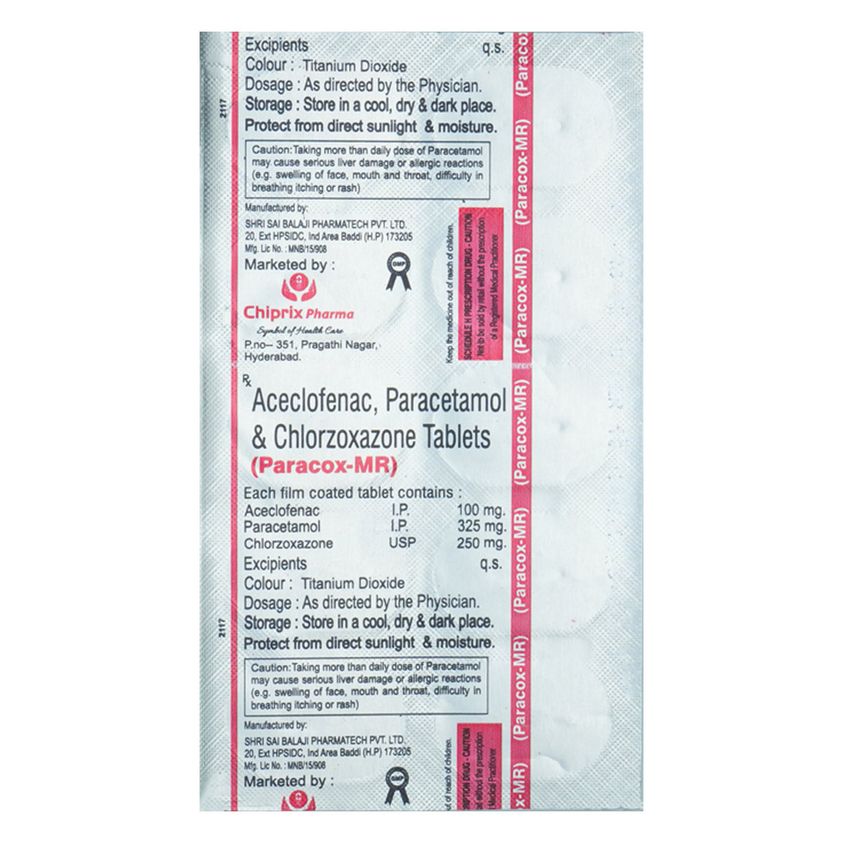 Paracox-MR Tablet 10's, Pack of 10 TabletS Paracox-MR Tablet 10's, Pack of 10 TabletS