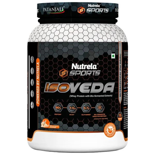 Patanjali Nutrela Sports Isoveda Pure Isolate Malai Kulfi Flavour Powder, 1 kg