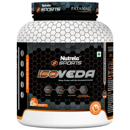 Patanjali Nutrela Sports Isoveda Pure Isolate Malai Kulfi Flavour Powder, 2 kg