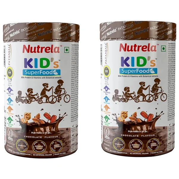 Patanjali Nutrela Kid’s Superfood Chocolate Flavour Powder, 400 gm