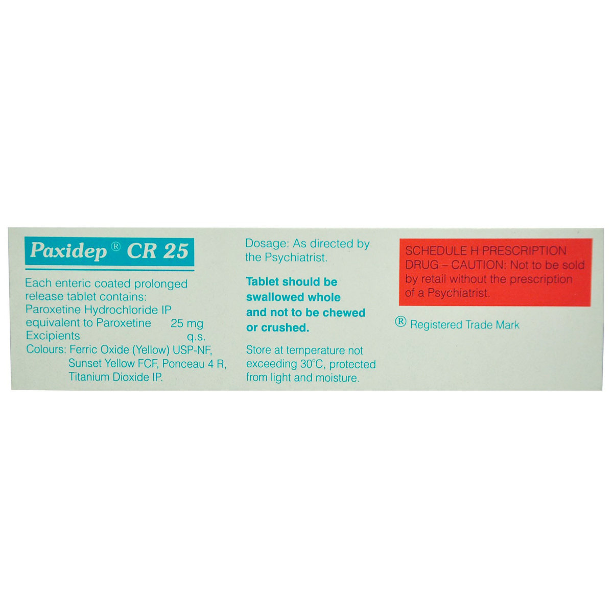 Paxidep CR 25 Tablet 10's, Pack of 10 TABLETS Paxidep CR 25 Tablet 10's, Pack of 10 TABLETS