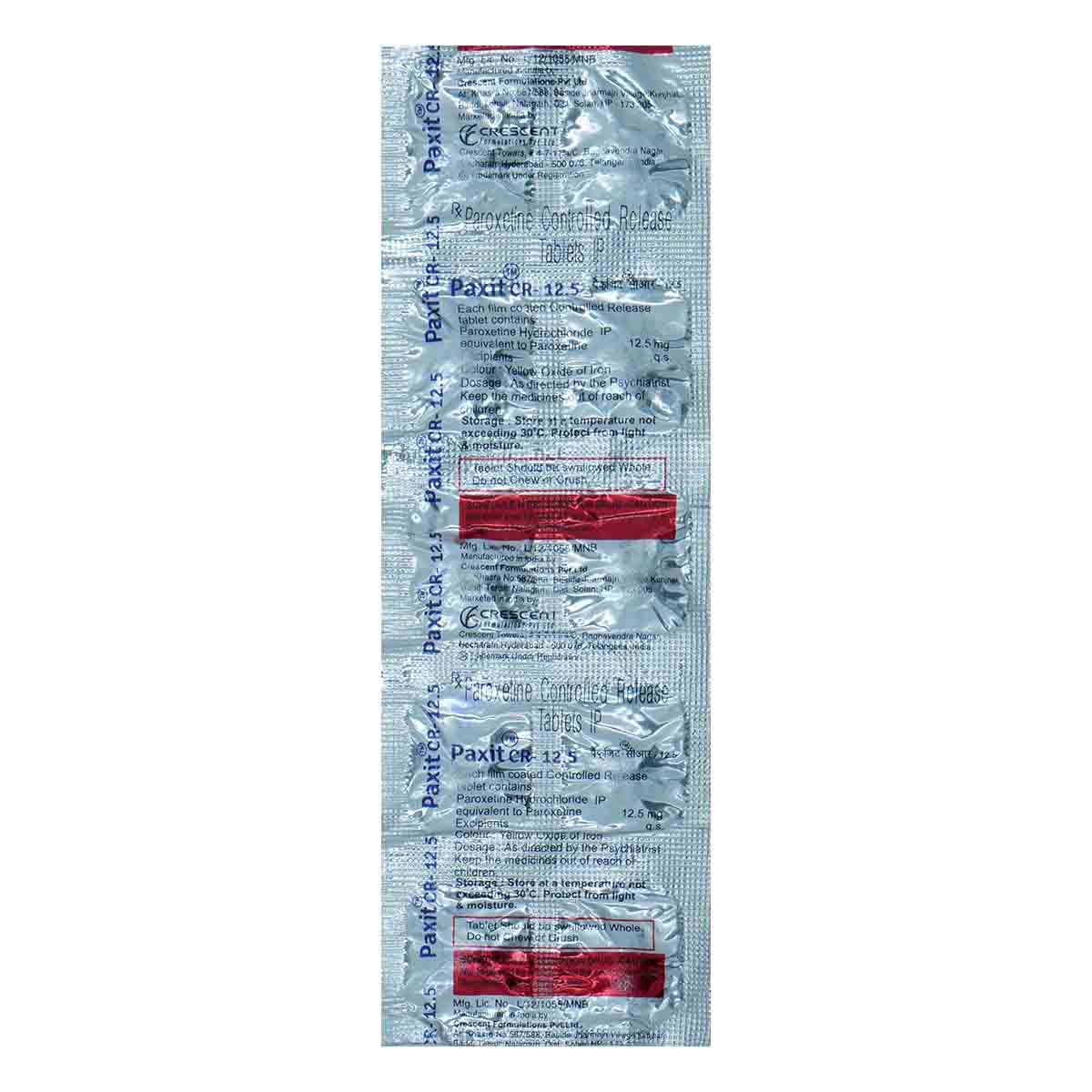 Buy PAXIT CR 12.5MG TABLET 10'S Online