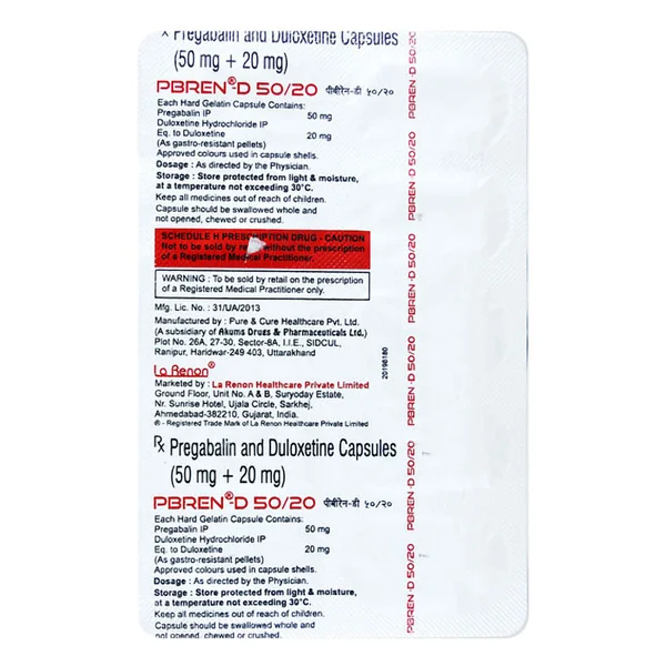 Pbren-D 50/20 Capsule 10's