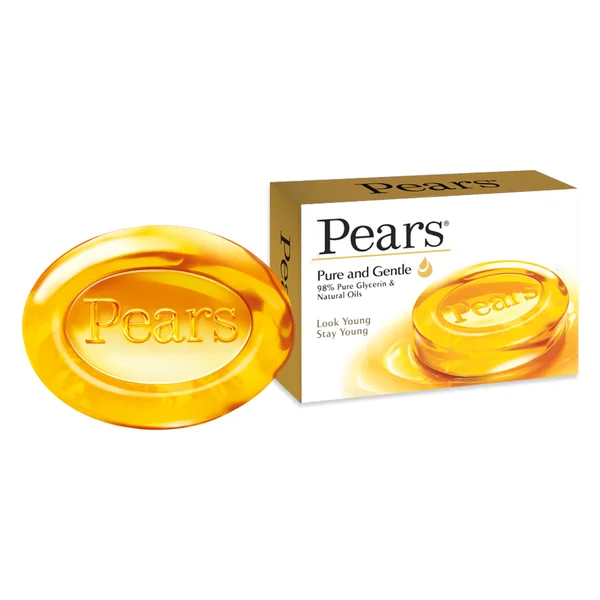 Pears Pure &amp; Gentle Soap 125 gm | 98% Pure Glycerin &amp; Natural Oils | For Glowing Skin | For Men &amp; Women, Pack of 1