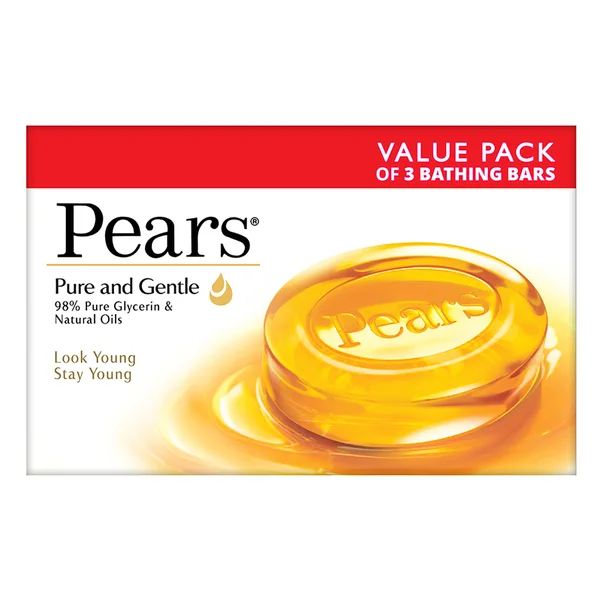 Pears Pure &amp; Gentle Soap, 375 gm (3 x 125 gm), Pack of 1