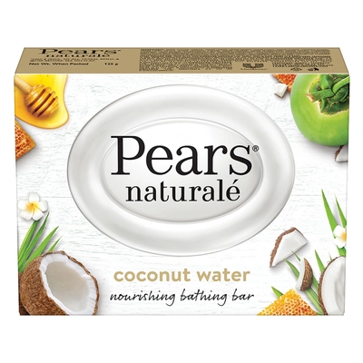 Pears Naturale Coconut Water Nourishing Bathing Bar 125 gm | Honey &amp; Coconut Water | Hydrates, Soothes &amp; Nourishes Skin, Pack of 1