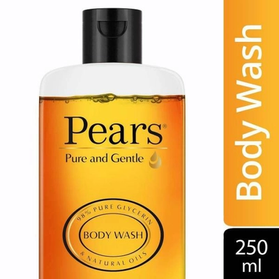 Pears Pure &amp; Gentle Body Wash 250 ml | 98% Pure Glycerin &amp; Natural Oils | For Soft, Smooth &amp; Moisturised Skin | Soap Free, Pack of 1