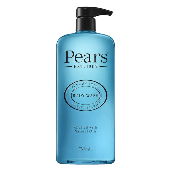 Pears Pure & Gentle Body Wash With Mint Extract 750 ml | WIth Natural Oils | Gentle Skin Cleansing | For Soft & Glowing Skin | Soap Free