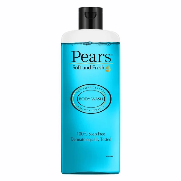 Pears Soft &amp; Fresh Body Wash 250 ml | 98% Glycerin &amp; Mint Extract | Gently Cleanses Skin | Soap Free, Pack of 1