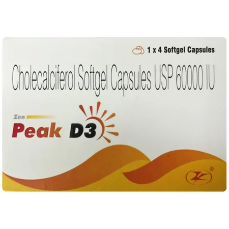 Peak D3 60000 IU Softgel Capsule 4's