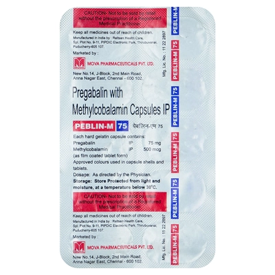 Peblin M 75mg Capsule 10's, Pack of 10 CAPSULES